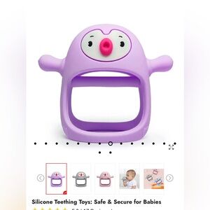 Adorable Lavender Penguin Teether Toy
